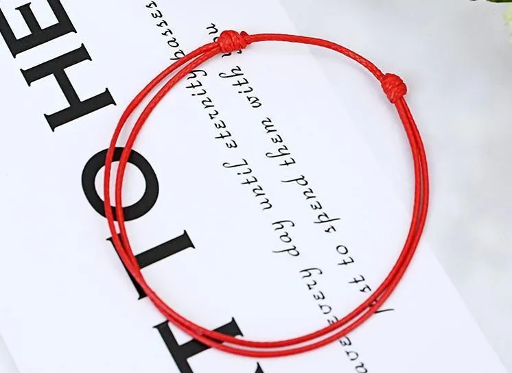 2pcs Adjustable Good Luck Red Wax Rope Bracelet