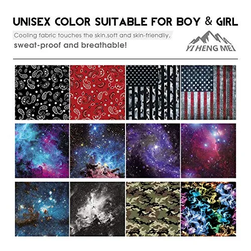 4 PCS Kids Face Mask Neck Gaiters Full-Coverage Bandanas Headband Tube Neck for Boys Girls(B American Flag/Pack of 4, 7-10T/8.2713.39inch)