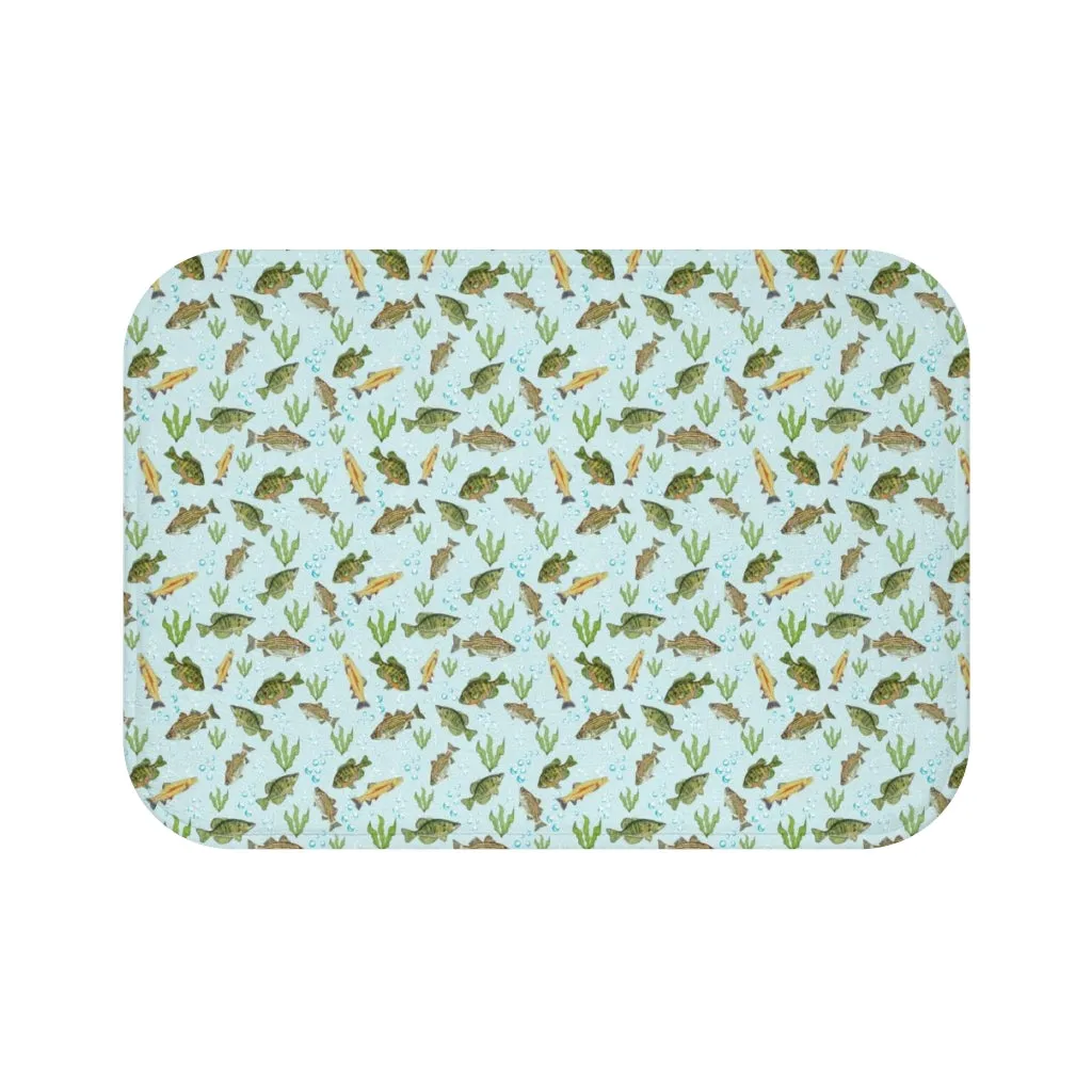 Bath Mat Fresh Water Fish Motifs 24 x 17