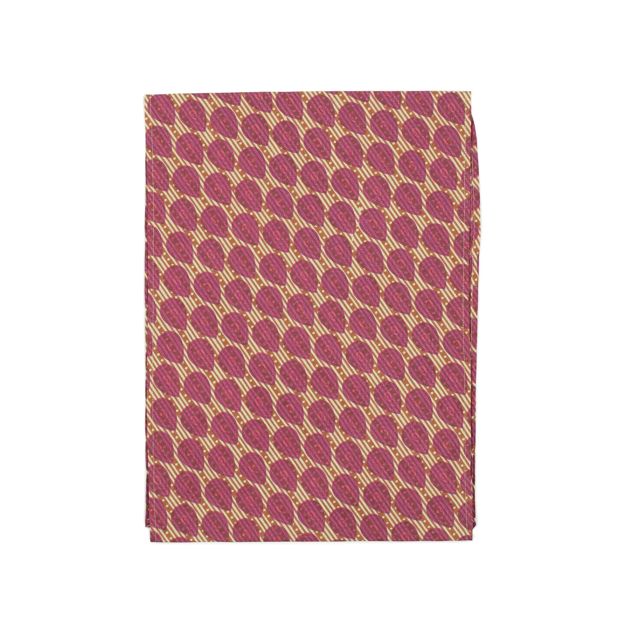 Bias cut scarf in pink Ikat-style printed cotton