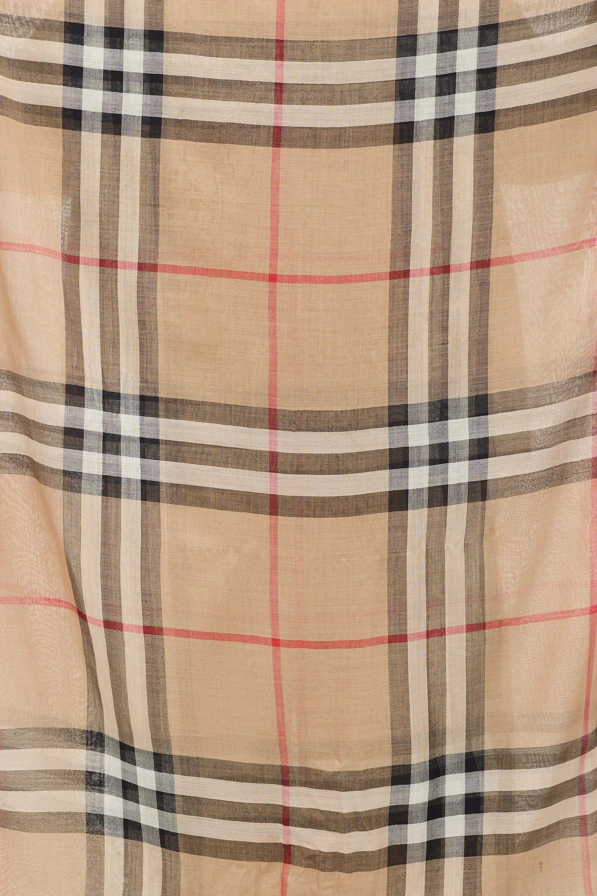 Brown & Multicolour Lightweight Woven Nova Check Scarf