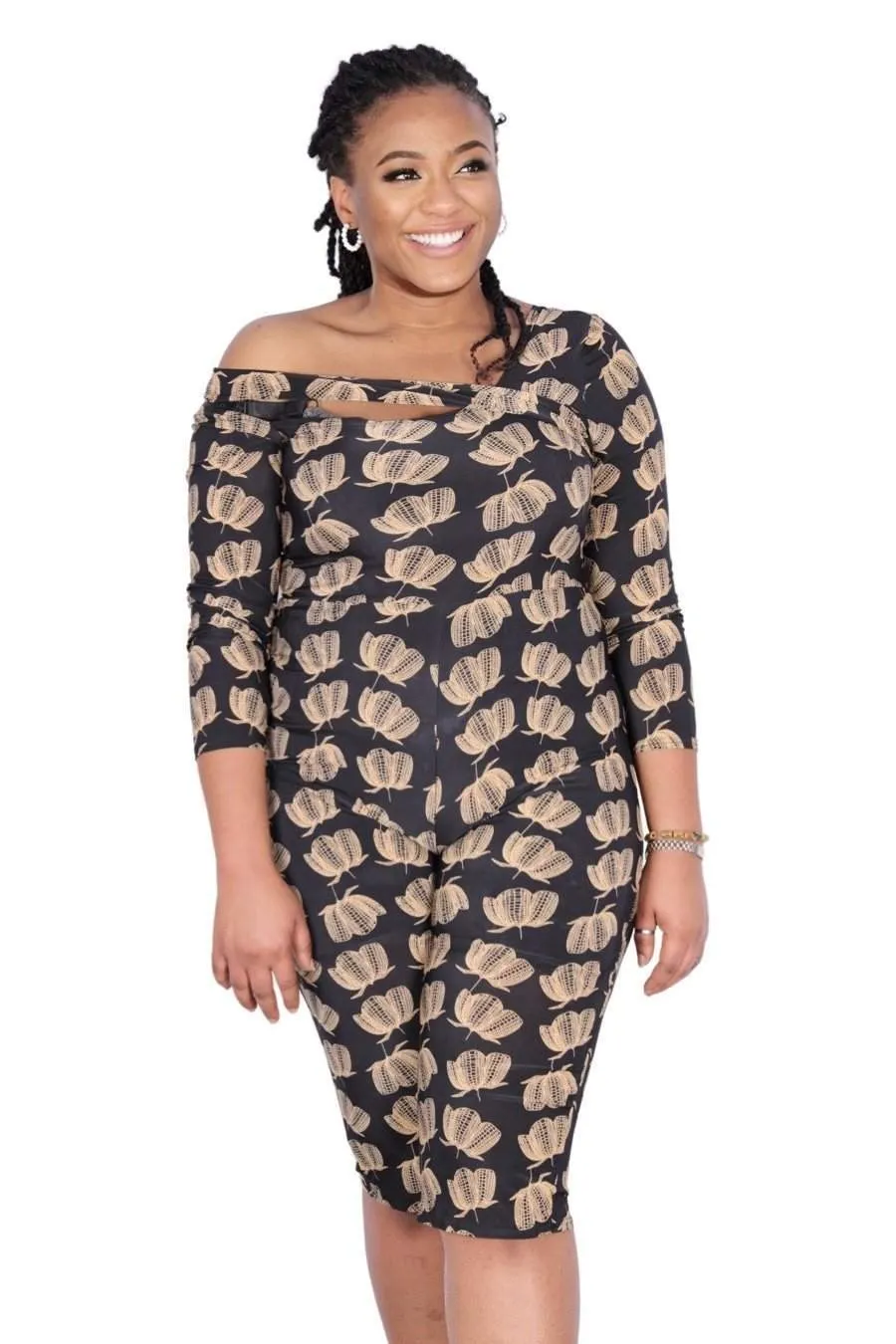 Brown Stretchy Jumpsuit