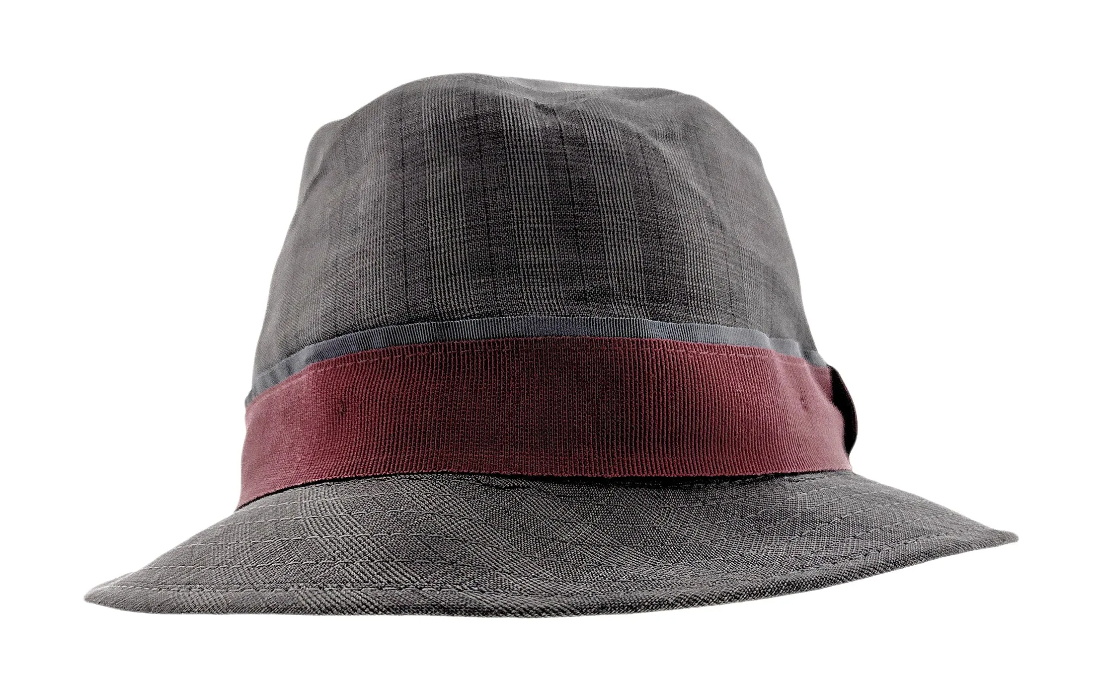 Dolce & Gabbana Linen Blend  Grey Plaid Bucket Hat-Adult M