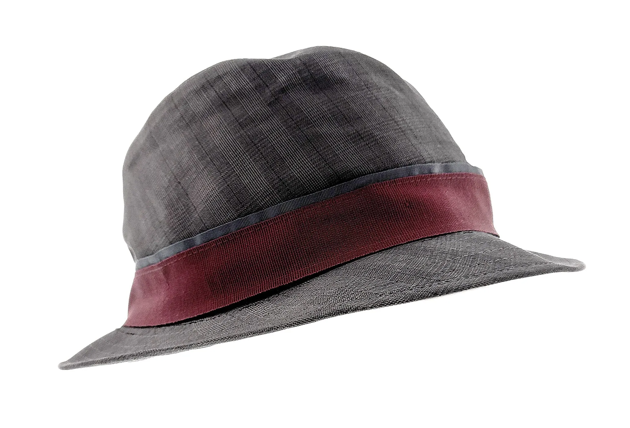 Dolce & Gabbana Linen Blend  Grey Plaid Bucket Hat-Adult M