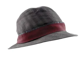Dolce & Gabbana Linen Blend  Grey Plaid Bucket Hat-Adult M