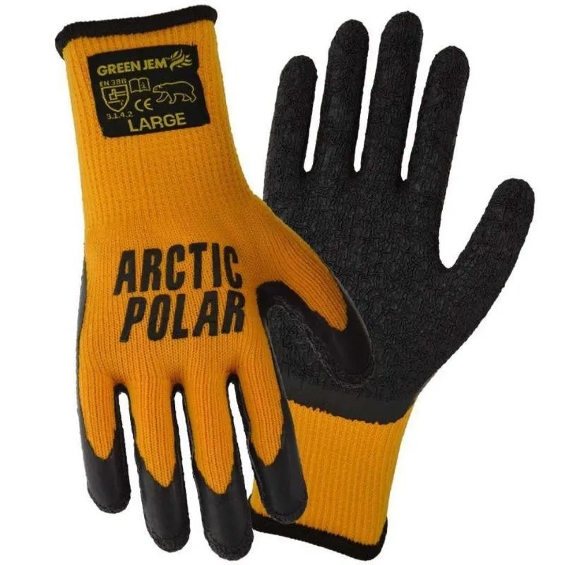 Green Jem Arctic Polar Extra Grip Work Gloves Large