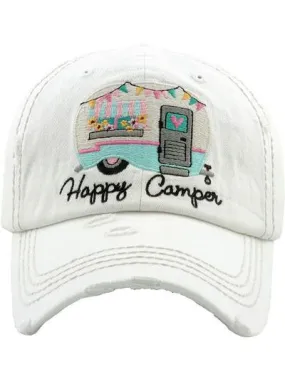 HAPPY CAMPER BUNTING HAT WHITE