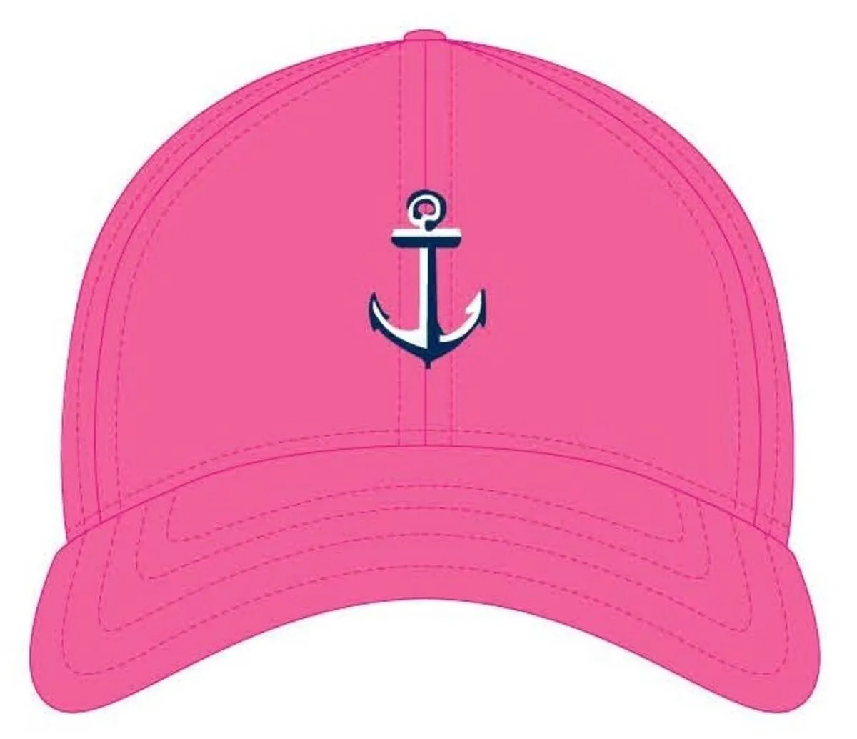 Harding Lane Kids Needlepoint Baseball Hat - Anchor on Bright Pink
