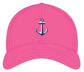 Harding Lane Kids Needlepoint Baseball Hat - Anchor on Bright Pink