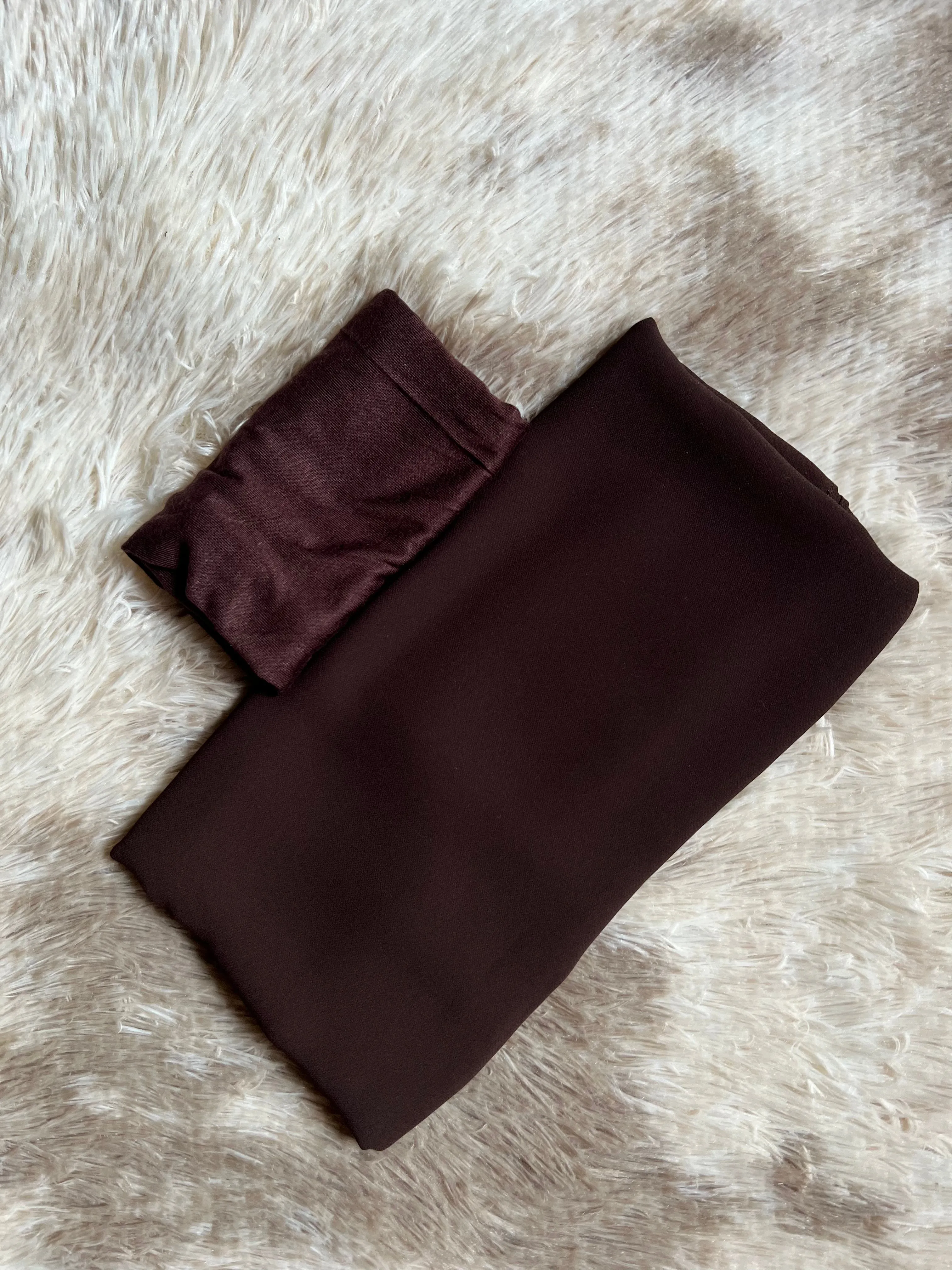 KOREAN CHIFFON HIJAB WITH MATCHING INNER CAP -  BRUNETTE