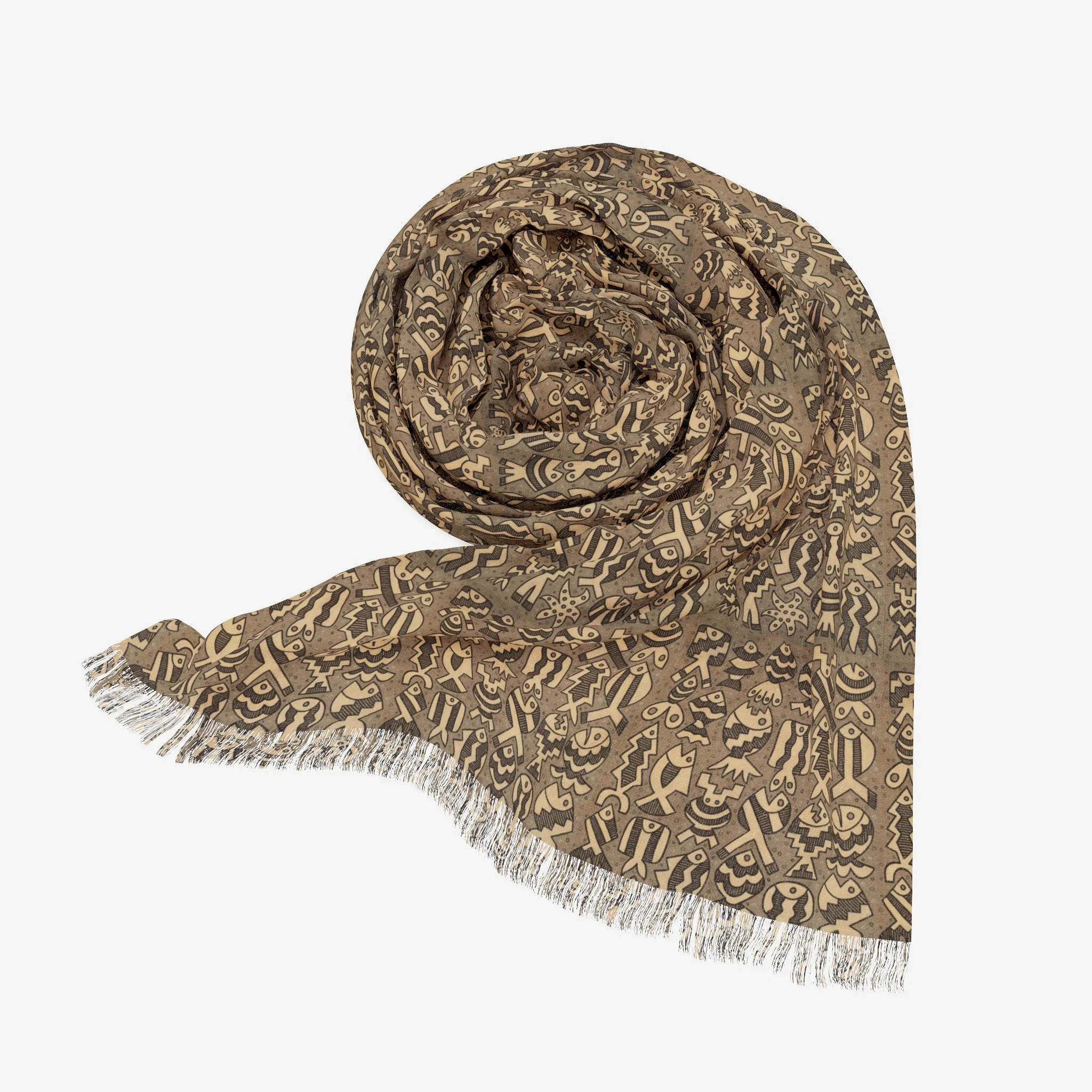 Monochromatic Fish Scarf