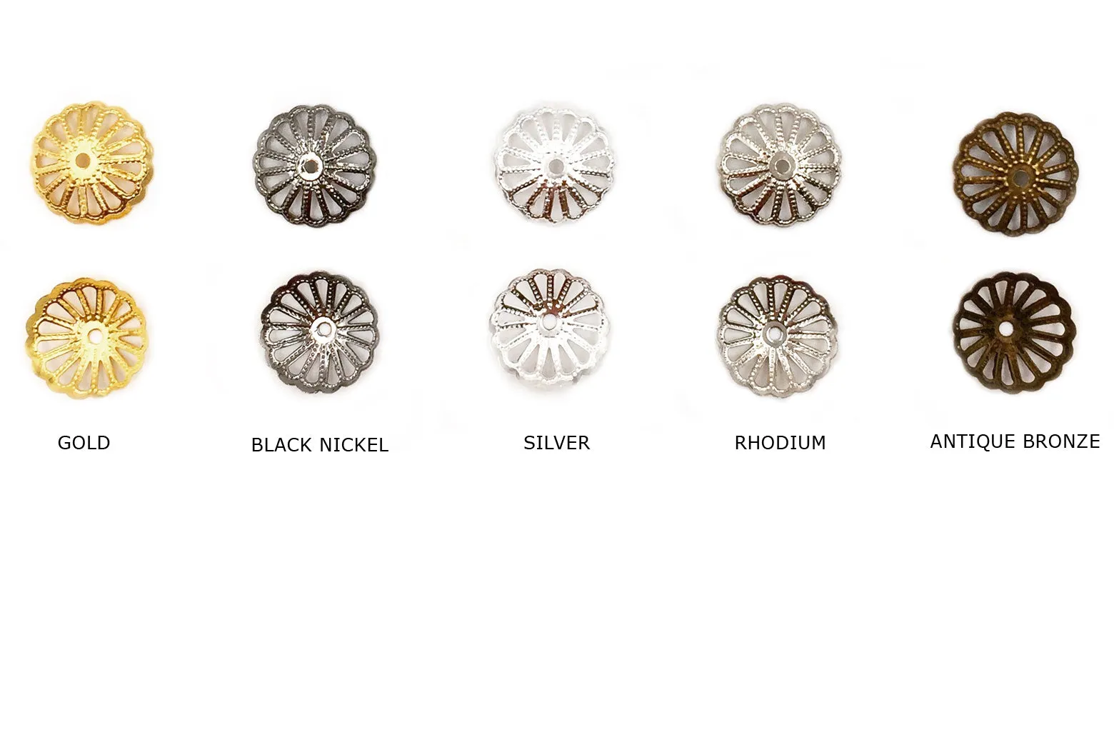 MP1273 Filigree Floral Bead Cap 13mm CHOOSE COLOR BELOW