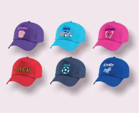 Navy blue blue personalised cap / school hat