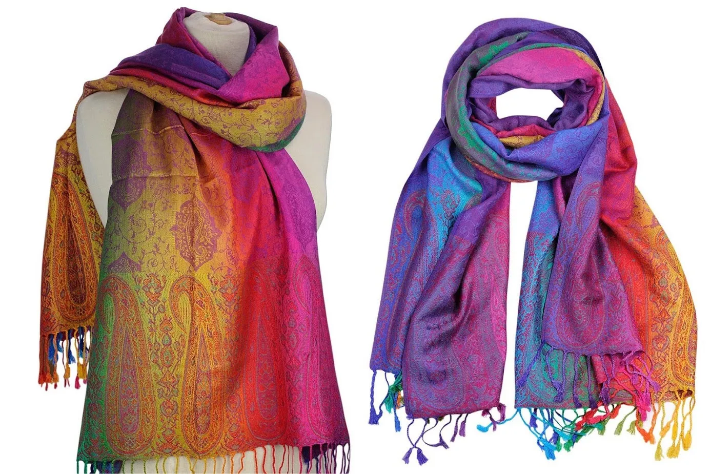 Rainbow Lightweight Pashmina Scarf Wrap