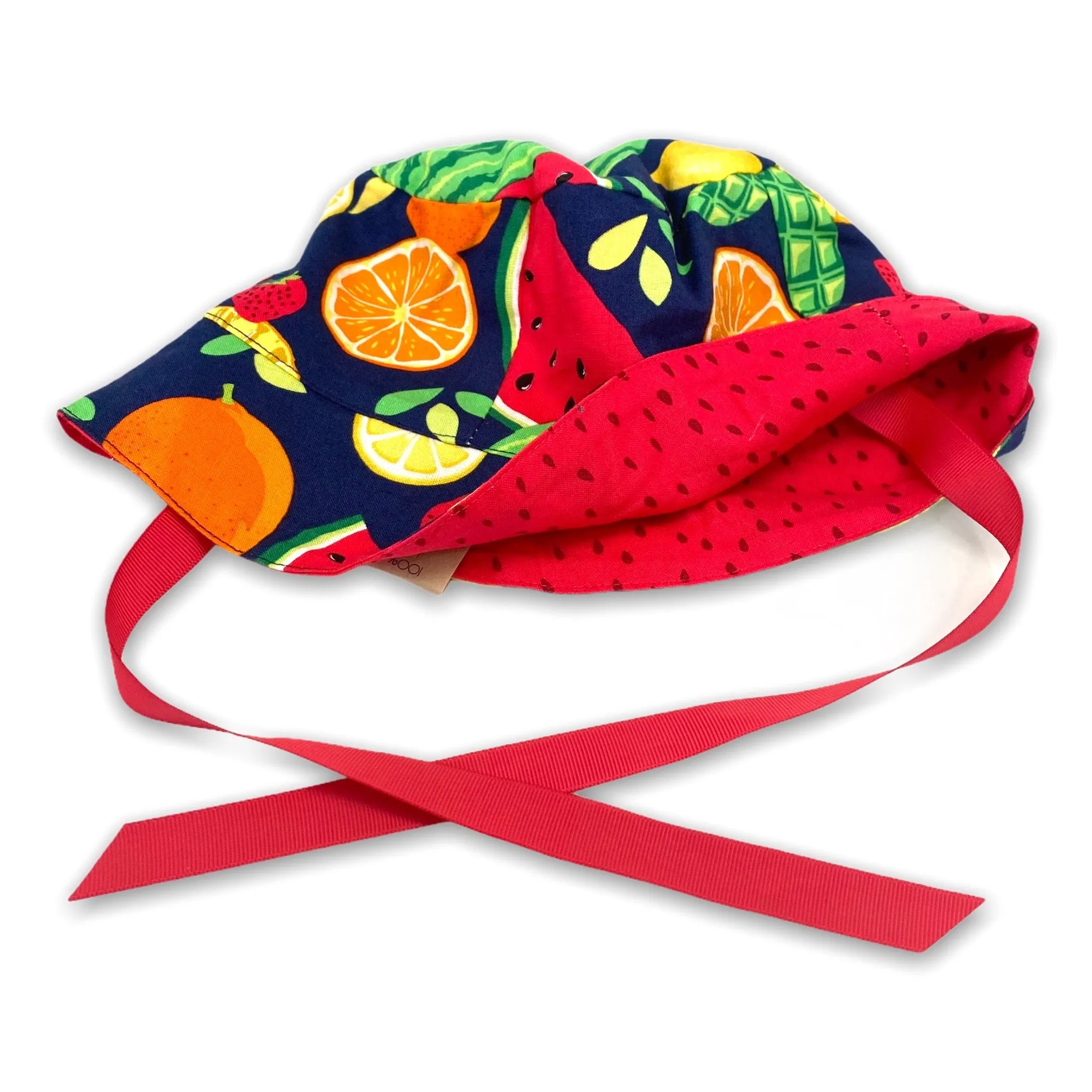 Reversible Sun Hat, Fruit Salad (Navy)
