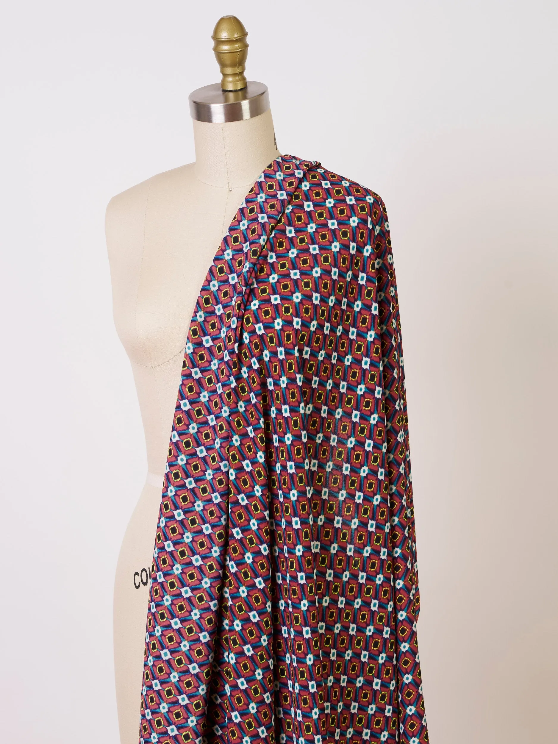 Small pattern diamond print  - Chiffon fabric by the yard