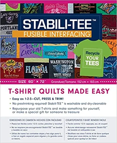 Stabili-TEE Fusible Interfacing Pack, 60" x 72": T-Shirt Quilts Made Easy