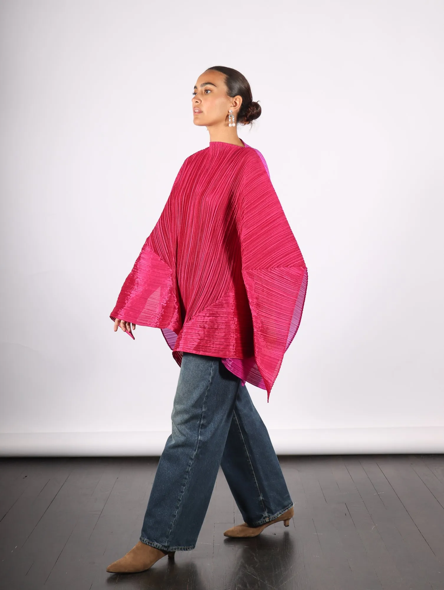 Stella Scarf in Magenta by Pleats Please Issey Miyake